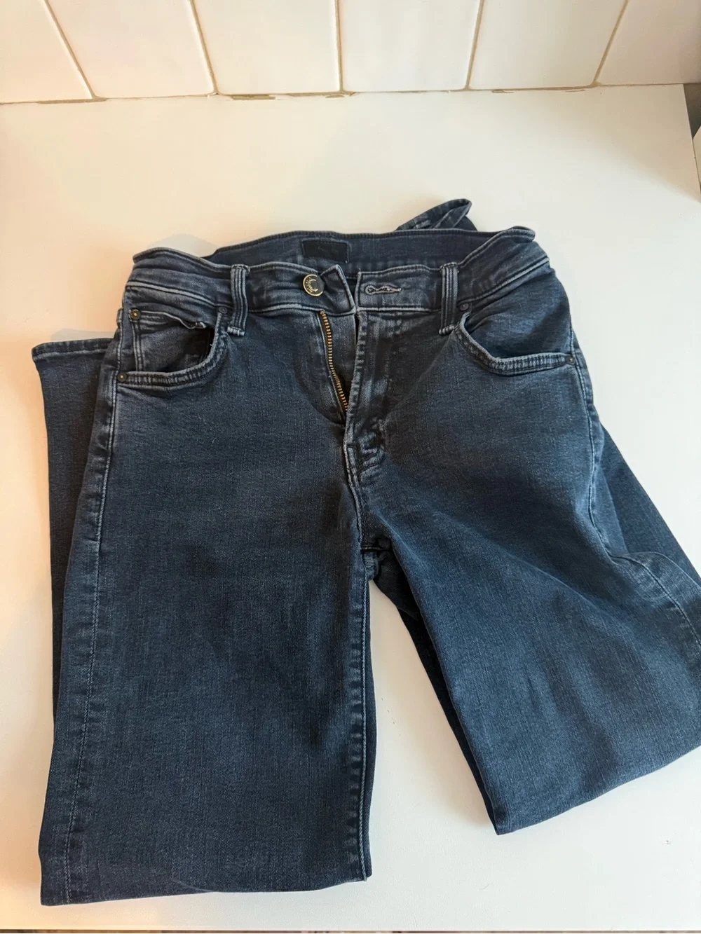 Women's * Mother Dark Blue Jeans - Classic Straight Fit